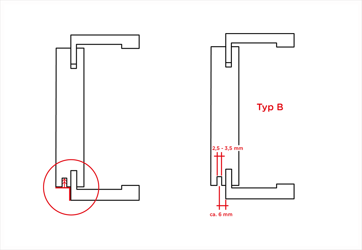 Überströmdichtung Typ B
